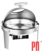 Чафин диш MVQ STANDART 6 л с крышкой ROLL-TOP со стеклом круглый