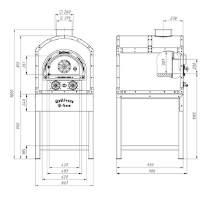 Дровяная подовая печь Grillvett G-Box