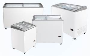 Морозильные лари HAIER с изогнутым стеклом