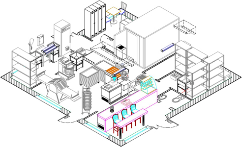 Схема цеха по производству донатсов и берлинеров